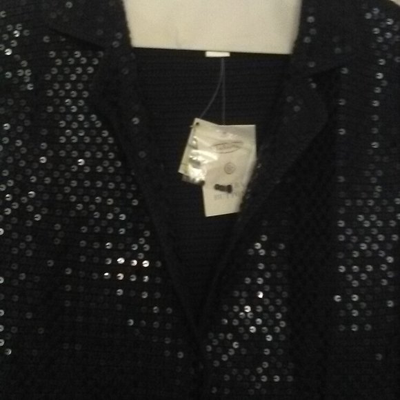 Talbots Sequin Accented Indigo Blue Sweater - Picture 2 of 8